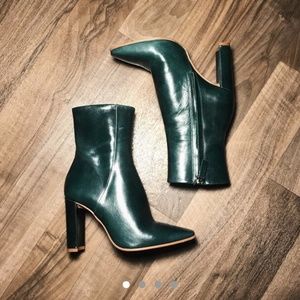 Zara Forest Green Genuine Leather Boots